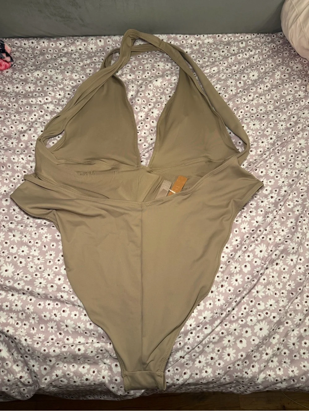 SKIMS Recycled Swim Cut Out Plunge One Piece Swimsuit Desert Size 3X NWT